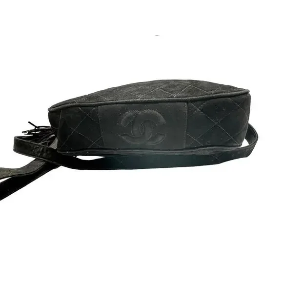 Authentic Chanel Matelassé Fringed Suede Shoulder Bag - Picture 8 of 11